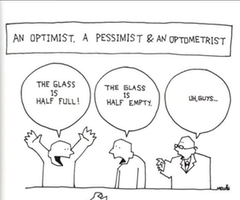 ottimista pessimista optometrista copia bicchiere